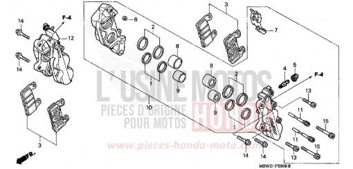 ETRIER DE FREIN AVANT CBR600F4 de 2004